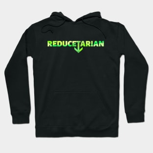 Reducetarian with an arrow made up of green shade chunks Hoodie